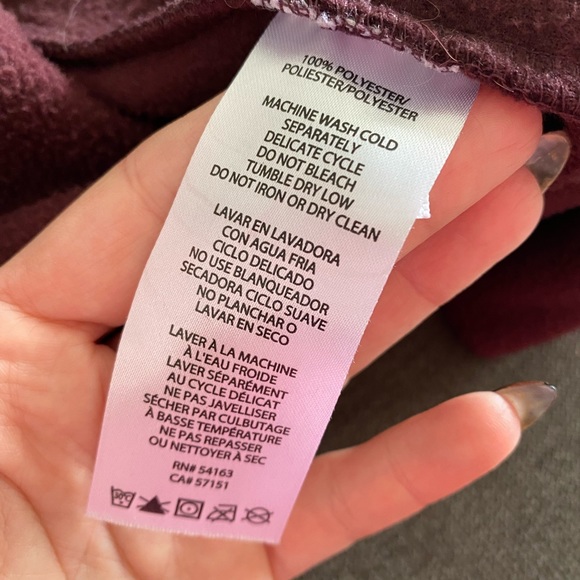 Calvin Klein Performance burgundy warm fleece full zip sweater w/ high collar - Picture 8 of 9